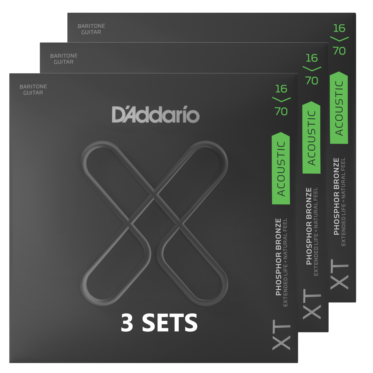 DAddario XTAPB1670-3P Baritone Guitar Strings - 16-70 (3 SETS)