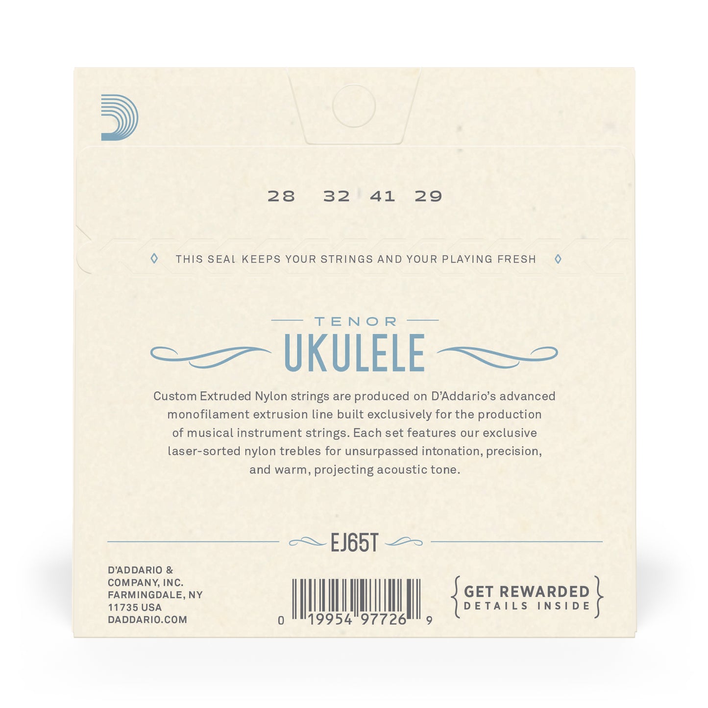 D'Addario EJ65T-3P Pro-Arté Custom Extruded Nylon Ukulele Strings, Tenor