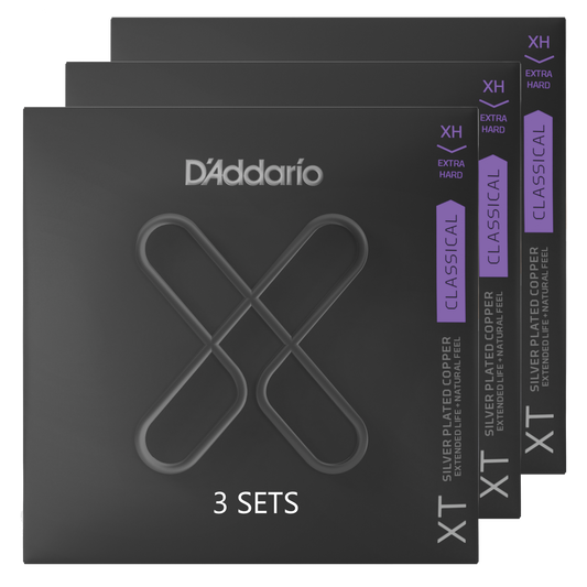 D'Addario XTC44-3P Extra Hard Tension, XT Coated Silver Plated Copper - 3 SETS