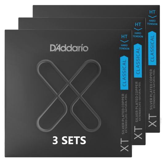 D'Addario XTC46-3P, XT Classical Silver Plated Copper, Hard Tension (3 SETS)