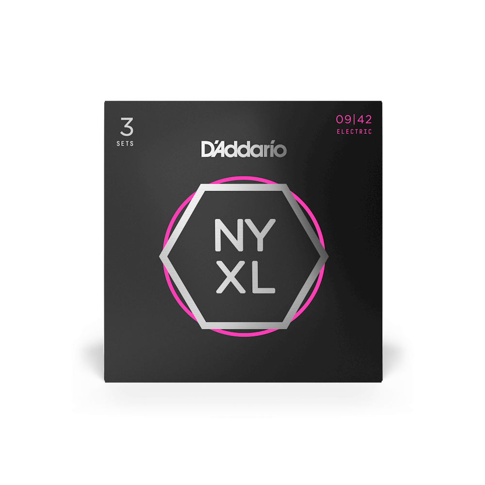 D'Addario NYXL0942-3P Nickel Wound Electric Guitar Strings, S Light, 9-42, (3-Sets)