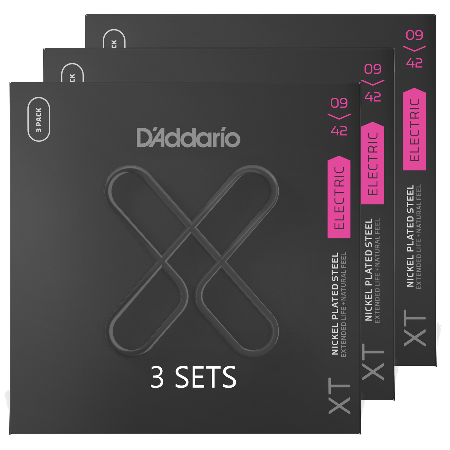 D'Addario XTE0942-3P Regular Light, XT Coated Nickel (09-42) - 3 SETS