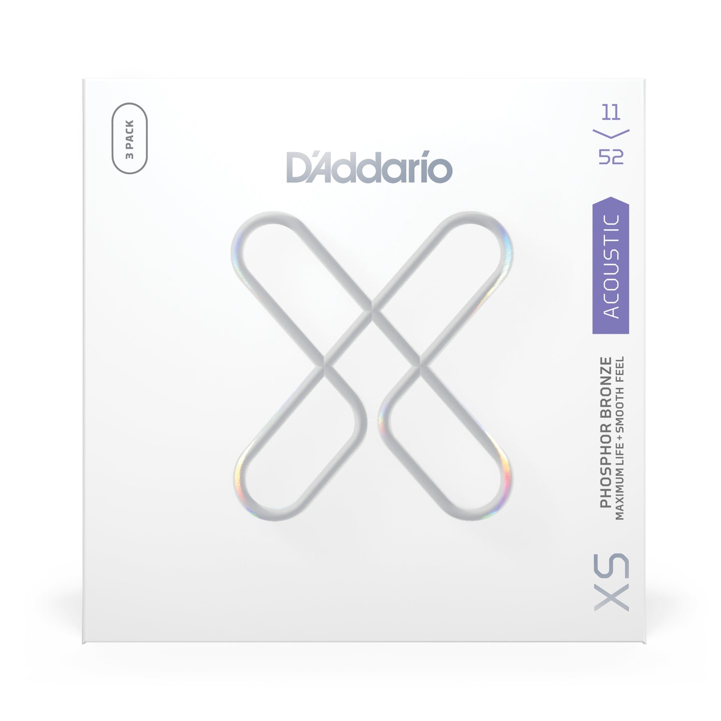 D'Addario XSAPB1152-3 XS Phosphor Bronze 11-52 Light (3 SETS)