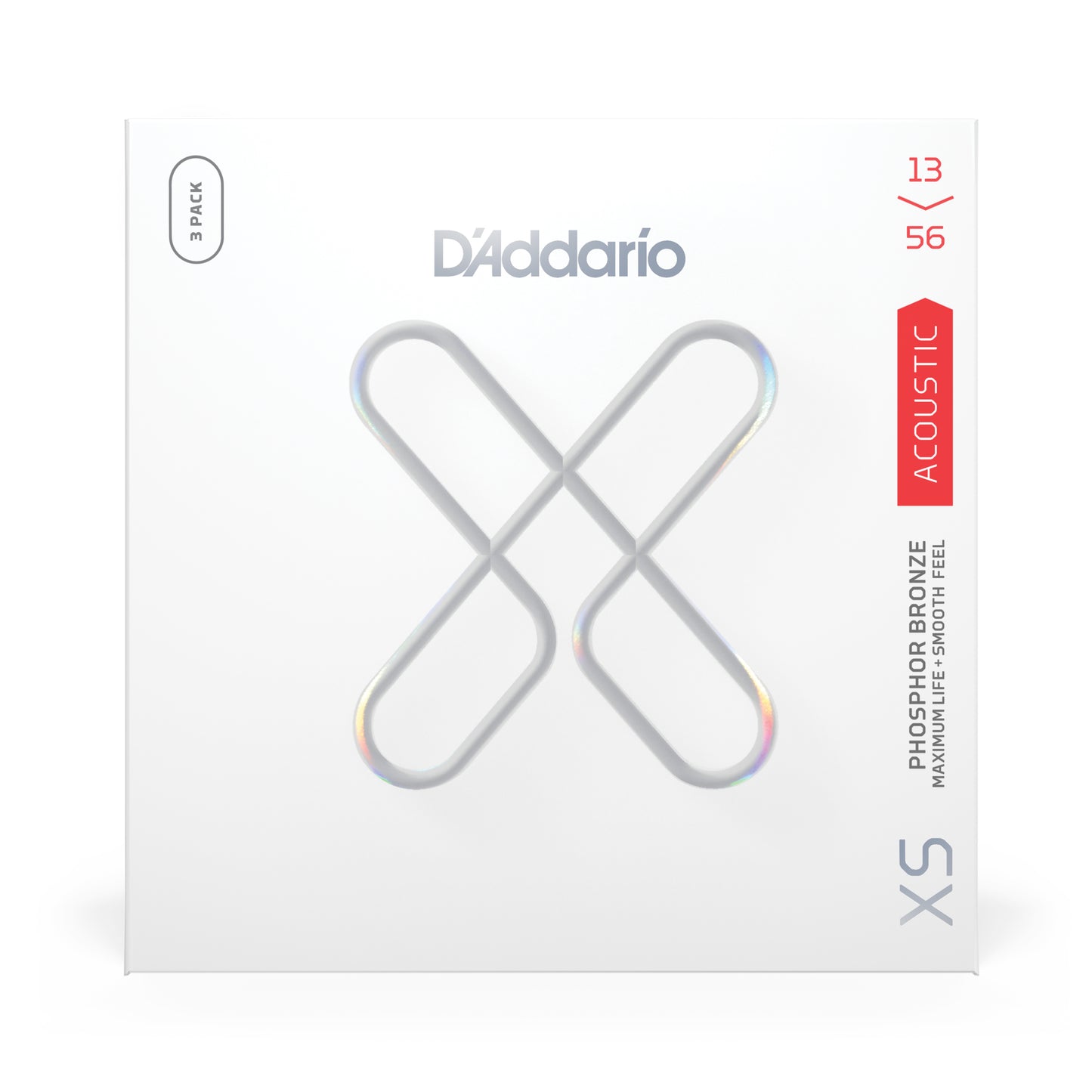 D'Addario XSAPB1356-3 XS Phosphor Bronze 13-56 Light (3 SETS)
