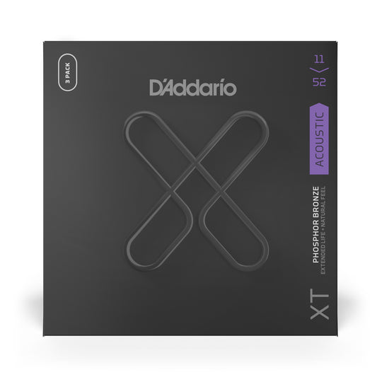 D'Addario XTAPB1152-3P XT Acoustic Phosphor Bronze, Light, 11-52 (3 SETS)