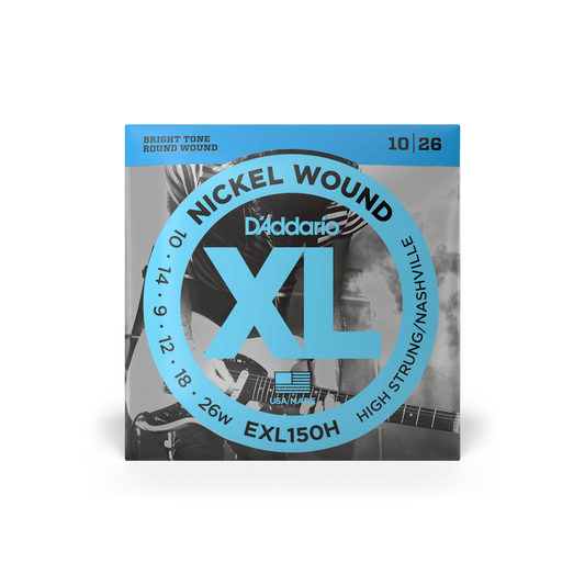 D'Addario EXL150H-3D High Strung/Nashville Tuning, XL Nickel Electric Guitar Strings 10-26 Gauge