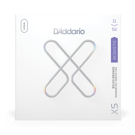 D'Addario XSABR1152-3P XS 80/20 Bronze Coated 11-52 Light (3 SETS)