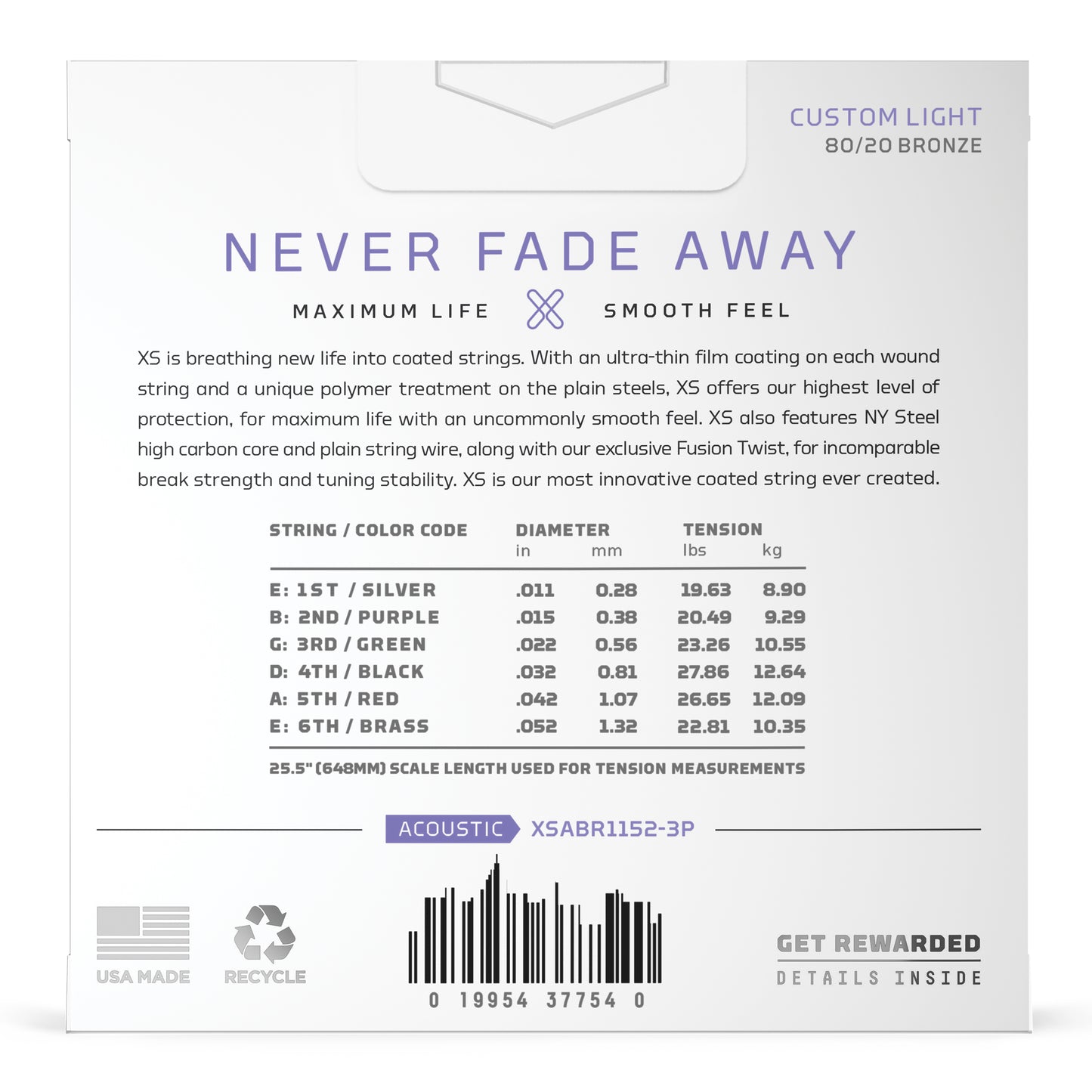 D'Addario XSABR1152-3P XS 80/20 Bronze Coated 11-52 Light (3 SETS)