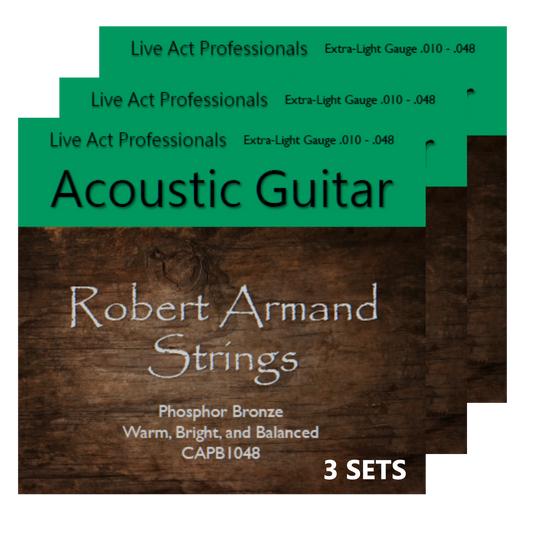 Robert Armand CAPB1048-3P Phosphor Bronze Acoustic Guitar Strings10-48 (3-sets)