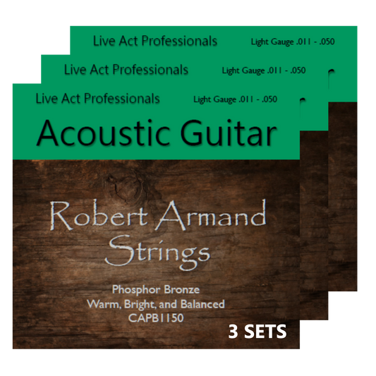 Robert Armand CAPB1150-3P Phosphor Bronze Acoustic Guitar Strings 11-50 (3-sets)