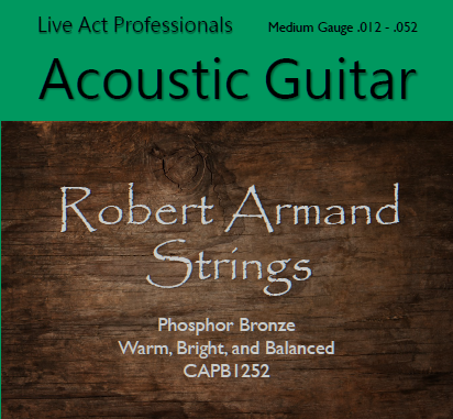 Robert Armand CAPB1252-3P Phosphor Bronze Acoustic Guitar Strings 12-52 (3-sets)