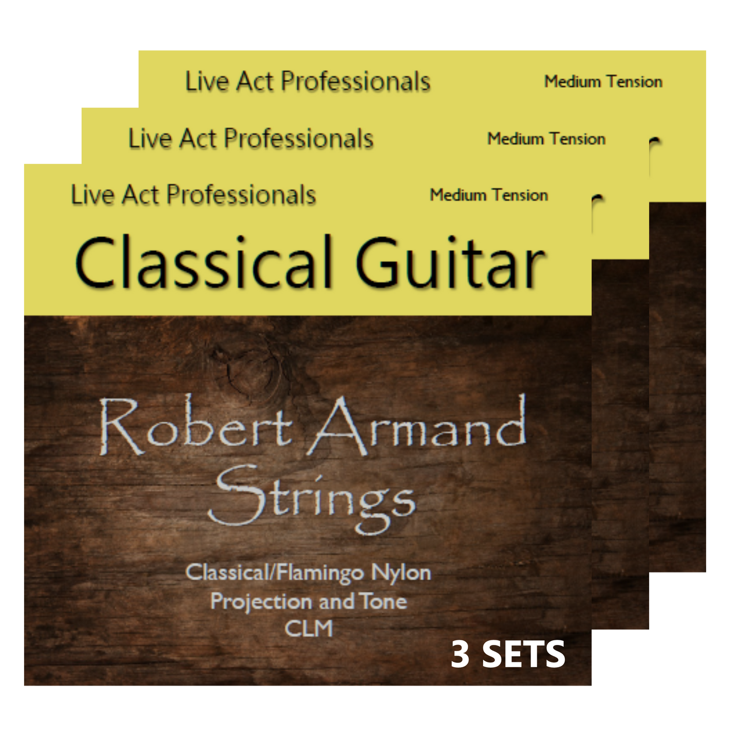 Robert Armand CLM-3P Classical Guitar Strings - Medium Tension (3 SETS)