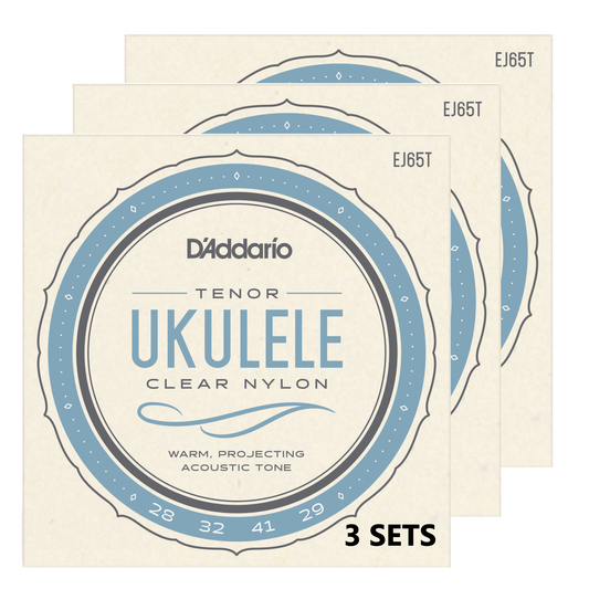 D'Addario EJ65T-3P Pro-Arté Custom Extruded Nylon Ukulele Strings, Tenor
