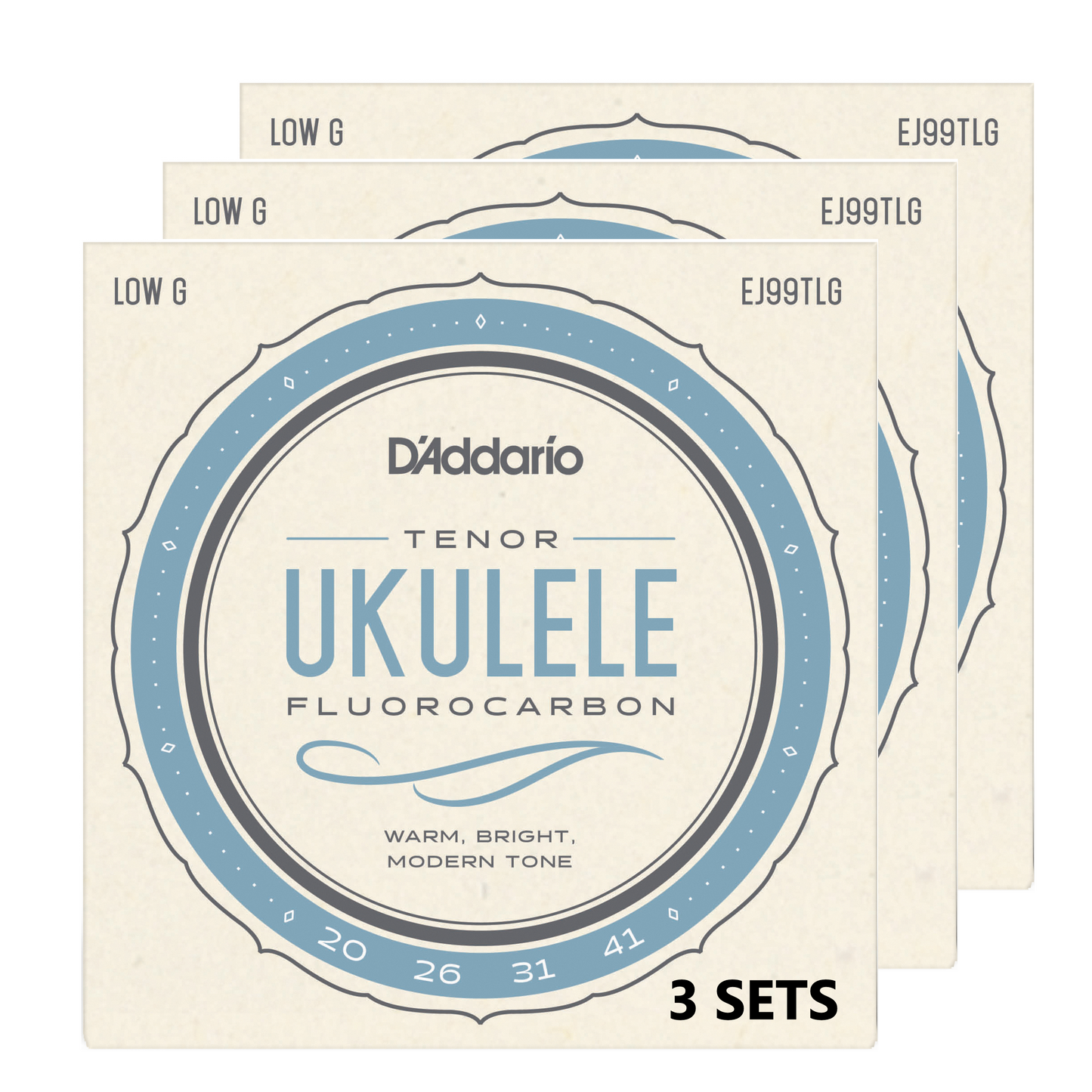 D'Addario EJ99TLG-3P Pro-Arté Carbon Ukulele Strings, Tenor Low G
