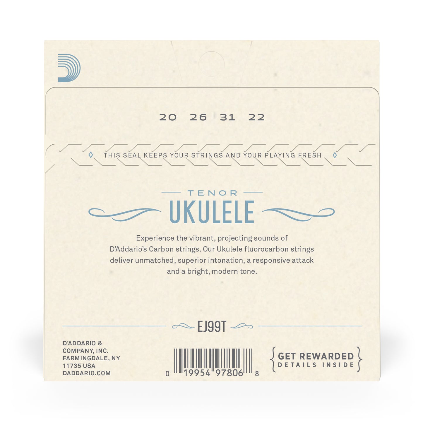 D'Addario EJ99T-3P Pro-Arté Carbon Ukulele Strings, Tenor