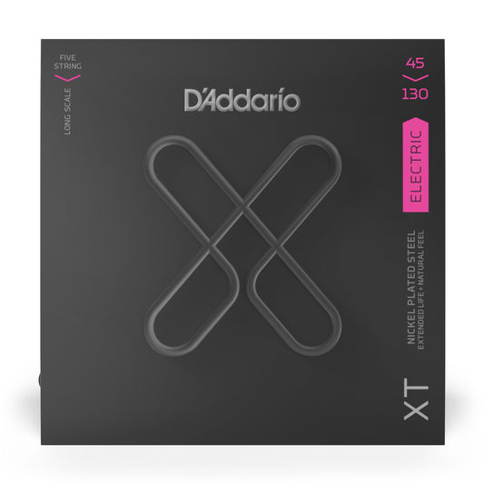 D'Addario XTB45130 Regular Light 5-String (45-130), Long Scale, XT Nickel Coated Bass Strings