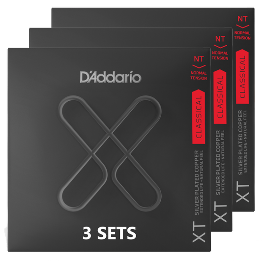 D'Addario XTC45-3P, XT Classical Silver Plated Copper, Normal Tension (3 SETS)