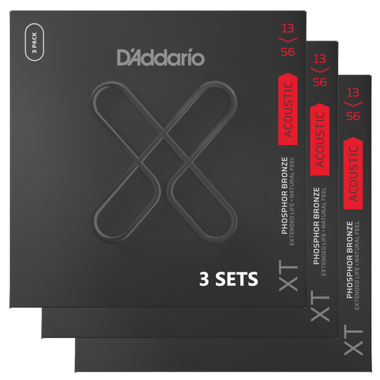 D'Addario XTAPB1356-3P XT Acoustic Phosphor Bronze, Medium, 13-56 (3 SETS)