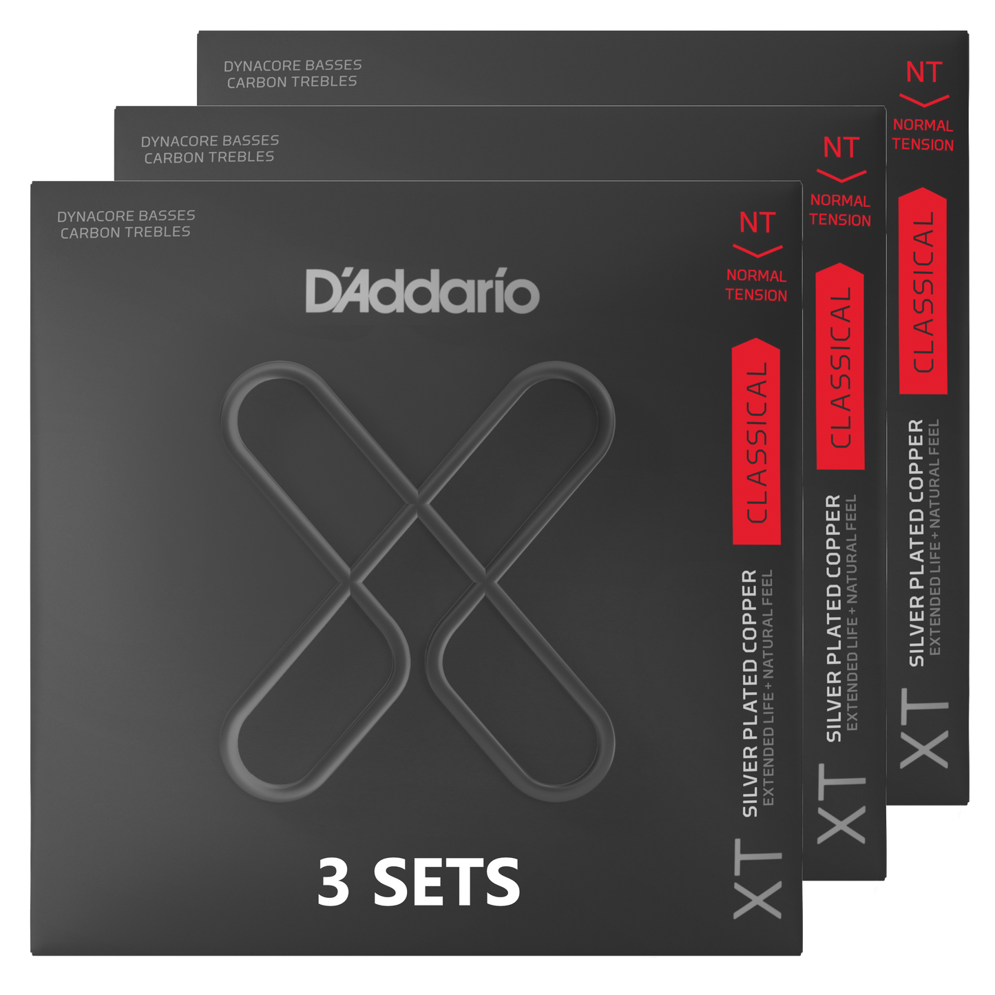 D'Addario XTC45FF-3P, XT Classical Dynacore Carbon, Normal Tension (3 SETS)
