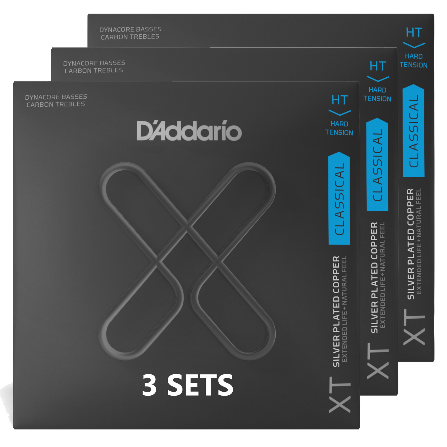 D'Addario XTC46FF-3P, XT Classical Dynacore Carbon, Hard Tension (3 SETS)