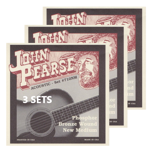 John Pearse 710NM-3P Acoustic 6-String Guitar Phosphor Bronze Medium Gauge 13-55 (3 SETS)