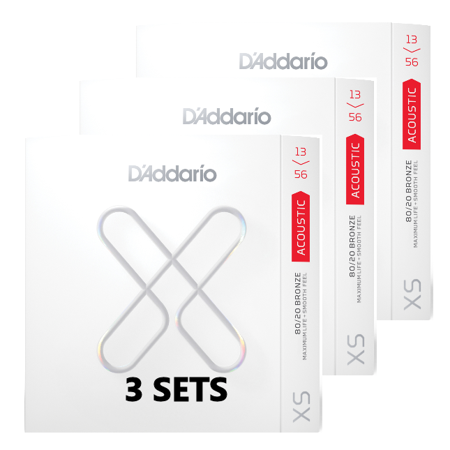 D'Addario XSABR1356-3P XS 80/20 Bronze Coated 13-56 Light (3 SETS)